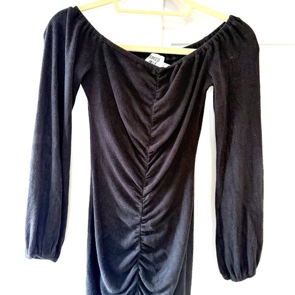 Princess Polly Off The Shoulder Long Sleeve Mini Dress Ruched - Picture 2 of 5